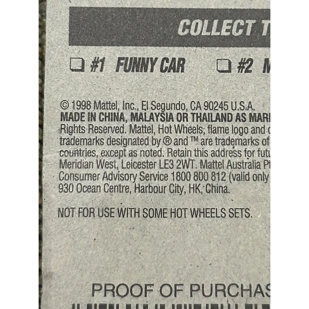 Hot Wheels Mega‎ Graphics Series Funny Car 1999 Collector 973 Team Bousquette
